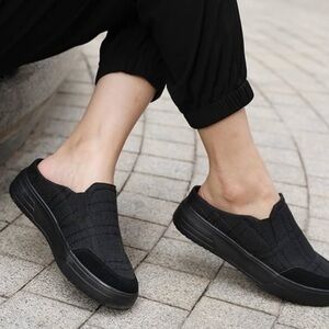 TIDU black orthopaedic arch support slip on mules, planter fasciitis, size 38